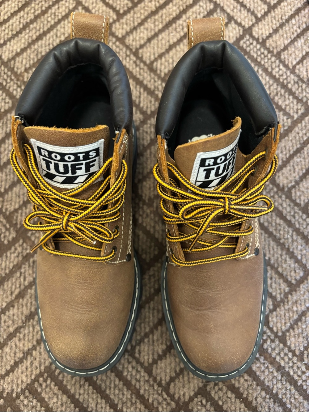 Roots Brown Tuff Boots with Black Details